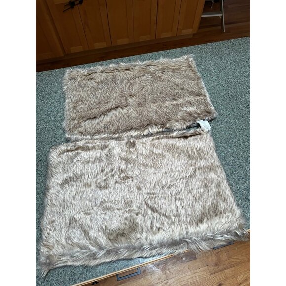 (2) Pottery Barn Nottingham plaid/faux fur pillow covers 16x26” - Picture 5 of 5